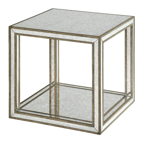 Antique Mirrored End Table