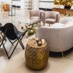 Gold Faceted End Table - Image 2