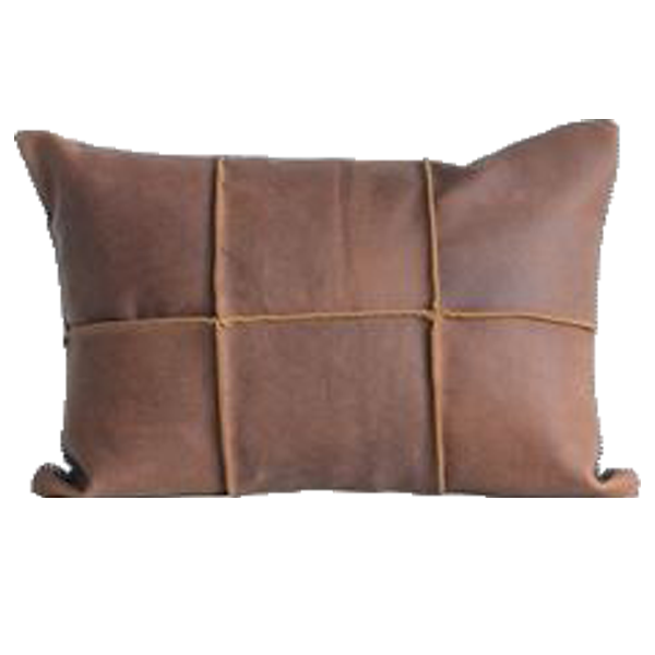 Pintucked Leather Pillow