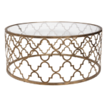 Gold Quatrefoil Coffee Table