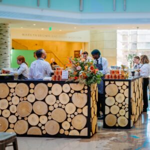 Wood slice bar at the History Colorado